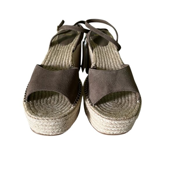 Mango MNG NWT Leather Espadrilles Wedge Sandals Platform Round toe Size 10 - Picture 7 of 7
